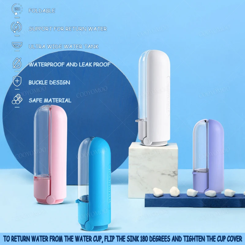 Botella de agua plegable portátil para perros, bebedero para gatos a prueba de fugas para caminar al aire libre, accesorios para perros pequeños y grandes - imagen 2
