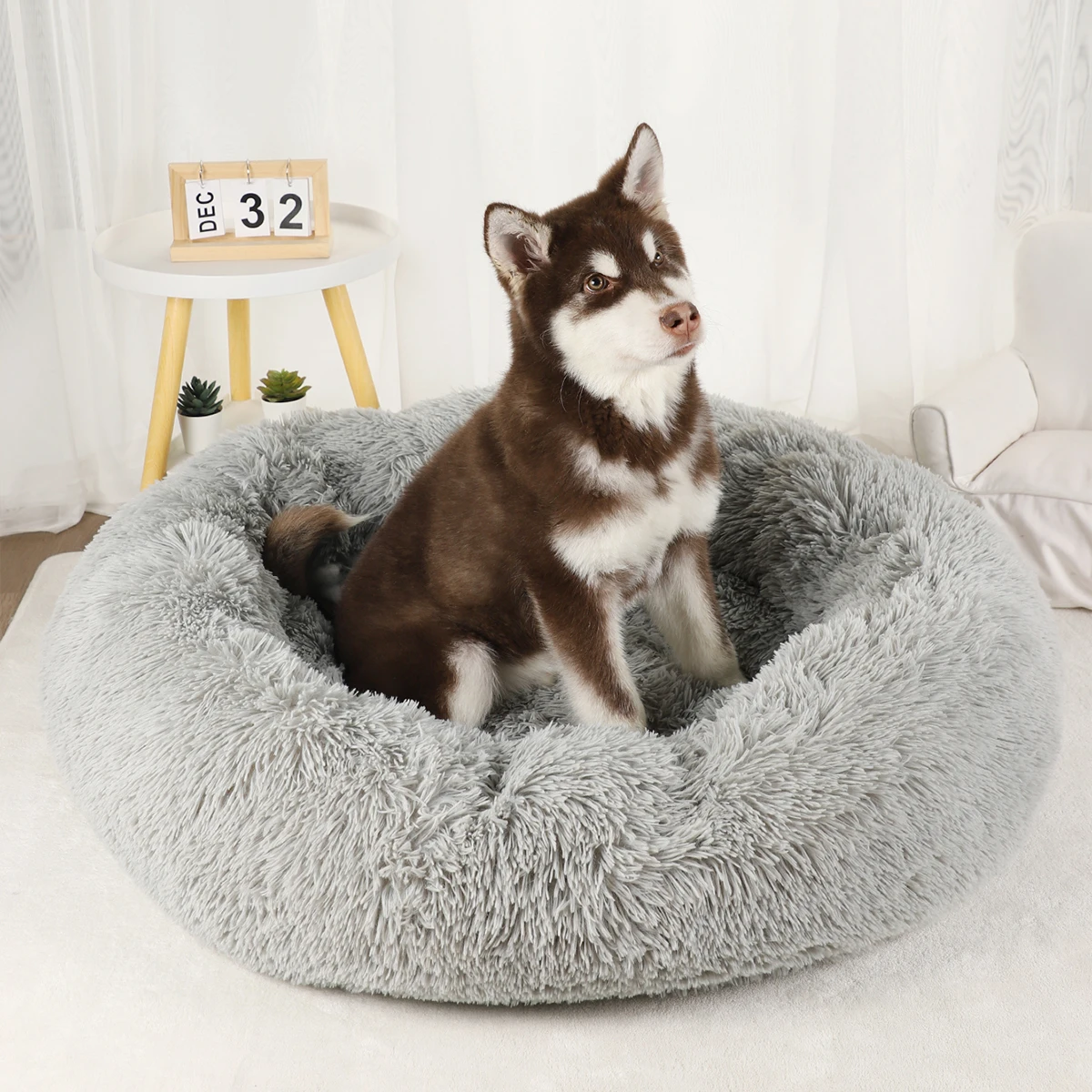 Cama de felpa para perros, Cama grande lavable para perros medianos y pequeños, accesorios de cesta, muebles para mascotas, sofá esponjoso, accesorios para perrera - imagen 2