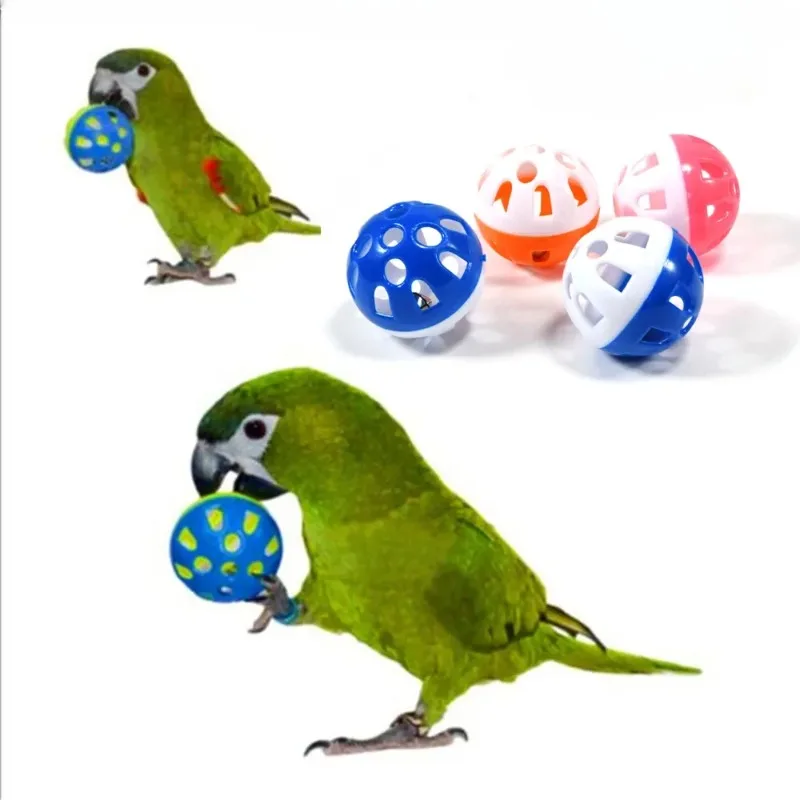 Juguete para loros para mascotas, 5 uds., colorido, hueco, bola rodante, juguete para pájaros, periquito, cacatúa, loro, jaula para masticar, juguetes divertidos, suministros para pájaros y mascotas - imagen 2