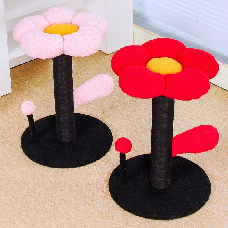 Marco de escalada para gatos, Protector de sofá de árbol para gatos con flores, rascadores para gatos, poste rascador de Sisal para gatos, torre de salto, accesorios para mascotas - imagen 2