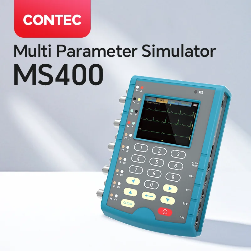 Contec MS400 simulador multiparamétrico: temperatura, ECG e IBP