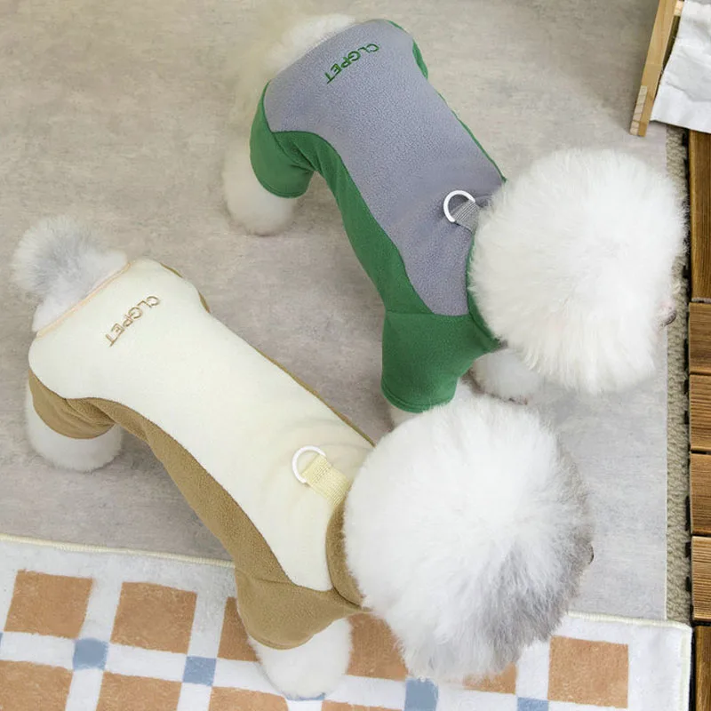 Ropa para perros, mono de lana, monos para perros pequeños y medianos, Dachshund Chiwawa, ropa todo en uno para mascotas, pijamas para cachorros, chándal XS - imagen 4