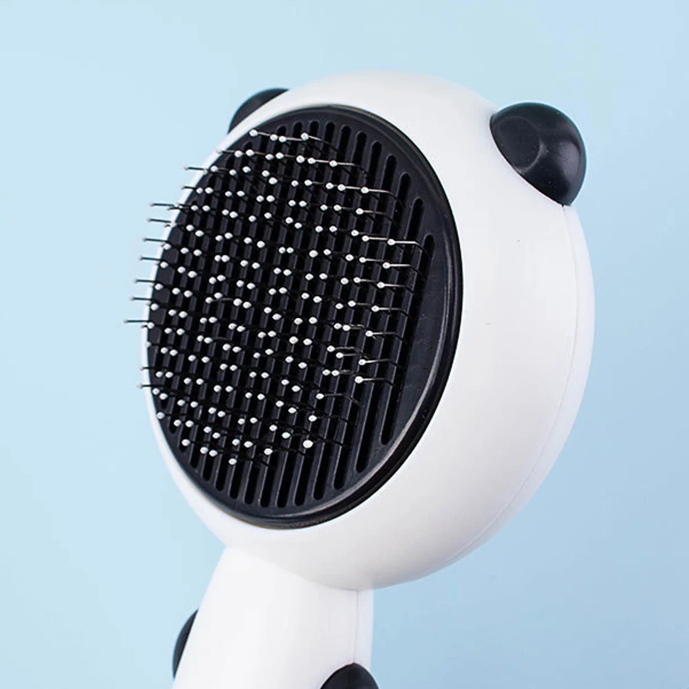 Cepillo de acero inoxidable para perros y gatos, peine de autolimpieza para quitar pelos de mascotas, accesorios para cachorros y gatitos, suministros para perros - imagen 5