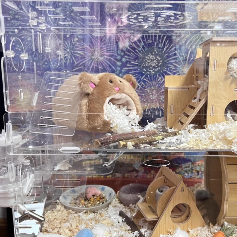 Hamaca cálida de invierno para mascotas, cama colgante de felpa suave para conejillos de indias, erizos, colchoneta acogedora para dormir para jaula de animales pequeños - imagen 5