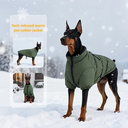 Abrigo acolchada para perros grandes – Forro polar de invierno antiviento