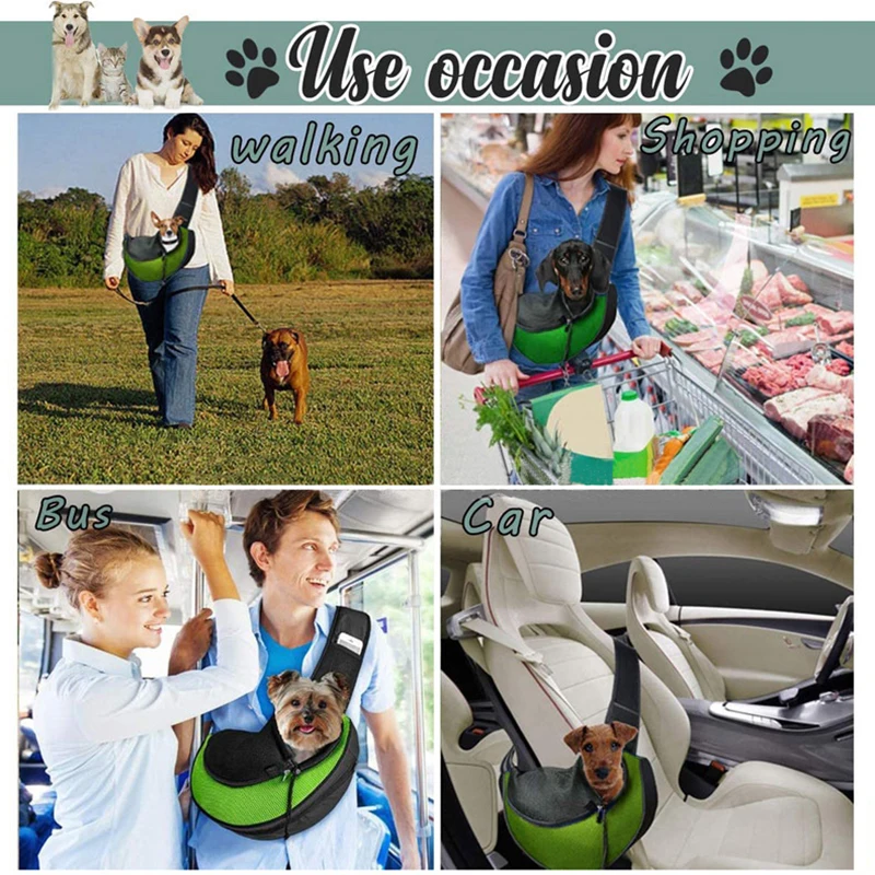 Transportín portátil para mascotas, portabebés para cachorros y perros, malla transpirable, bolsa de viaje segura, portabebés para perros pequeños, gatos, Chihuahua Yorkie - imagen 4