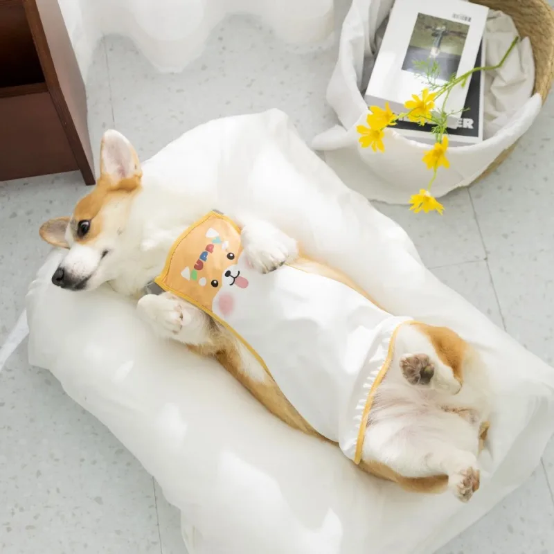 Ropa para mascotas con estampado de dibujos animados, ropa impermeable para el vientre, ropa para el vientre para perros pequeños y medianos, ropa Universal para las cuatro estaciones - imagen 3