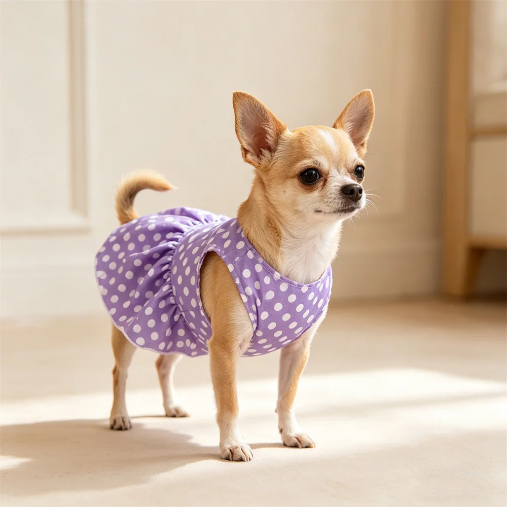 Vestido estampado de puntos para perros pequeños Yorkshire y Chihuahua - imagen 3