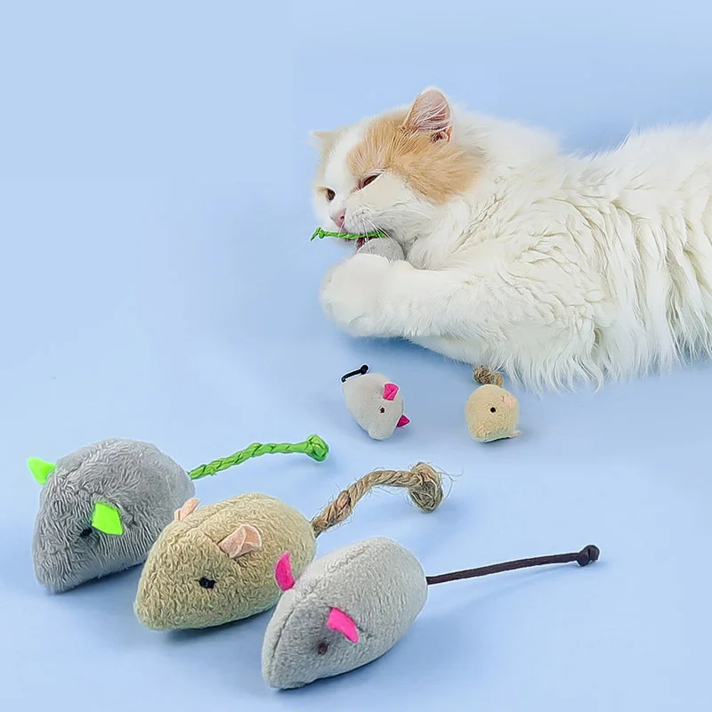 5/10 Uds. Juguete para gatos, juguetes de simulación de ratón de peluche para gatos, juguete interactivo para gatitos, resistencia a mordeduras, hierba gatera, juguetes para gatos, suministros para mascotas - imagen 2