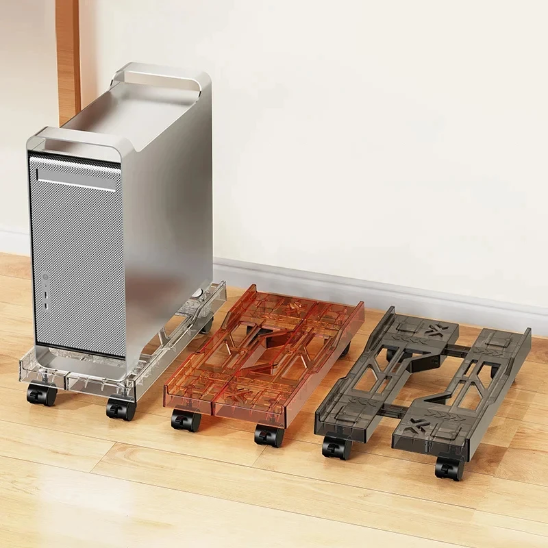 Soporte universal para caja de computadora Soporte de torre de PC transparente colorido con ruedas de freno - Disipación de calor de ventilación - imagen 2