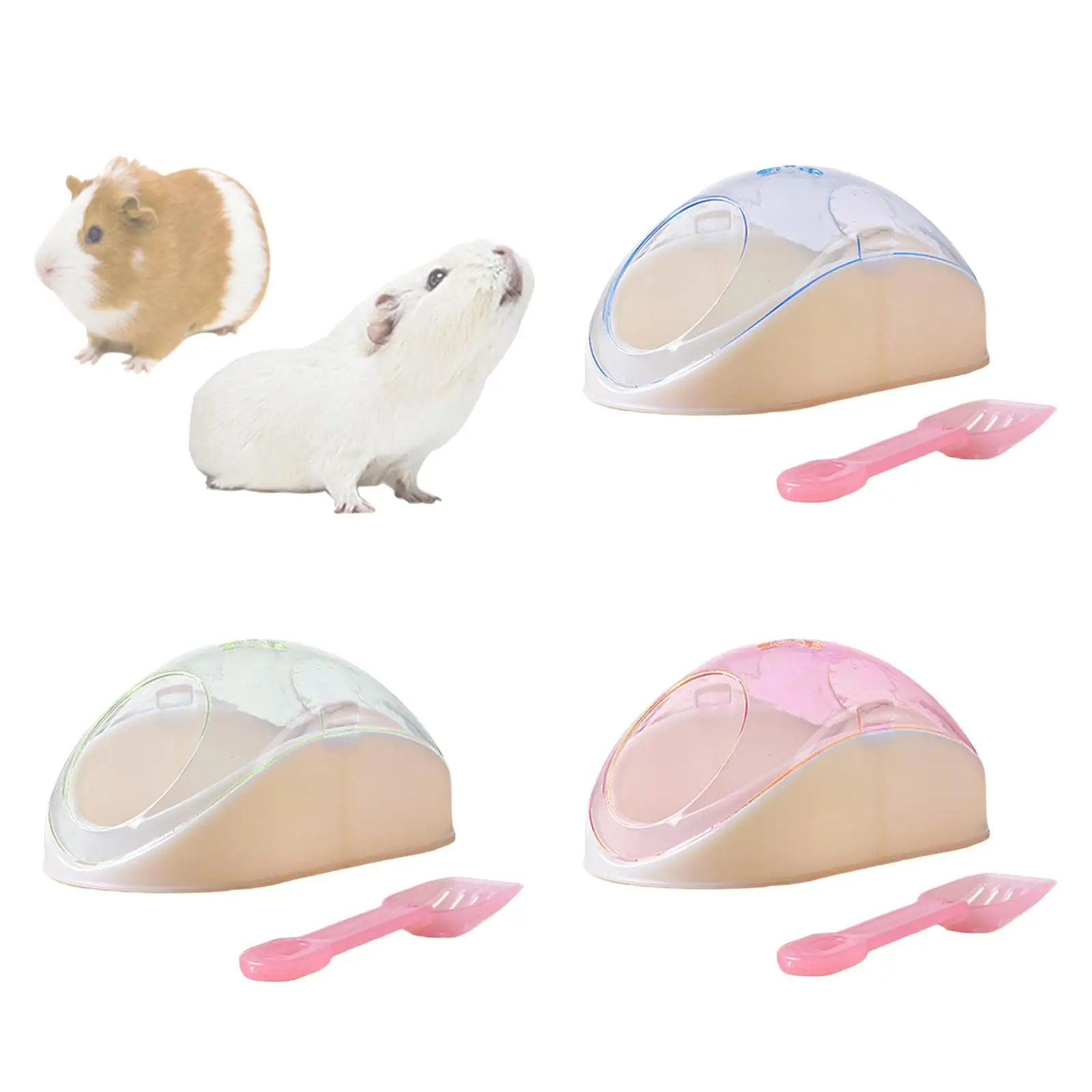 Hamster Sand Bath Box and Spoon Cage Accessories for Ferret Small Animal