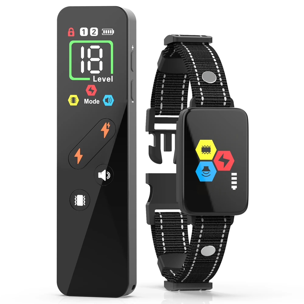 Nuevo Collar de entrenamiento para perros D25T, pantalla a Color, Control remoto, entrenador de perros, vibración de choque, Collar para dejar de ladrar para perros de todos los tamaños