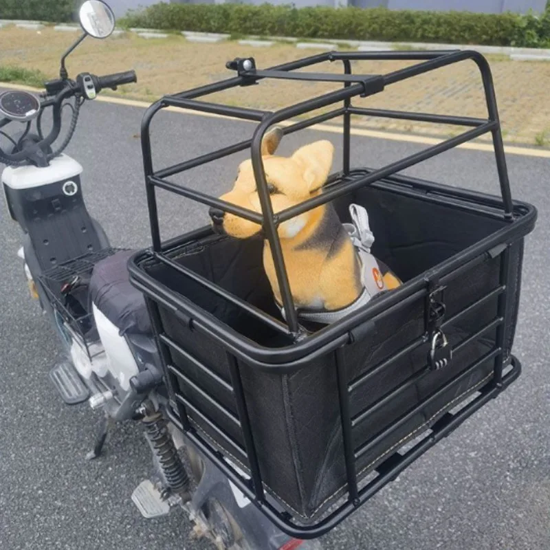 Transportín trasero grande para perro en bicicleta – Canasta metálica con cerradura - imagen 2