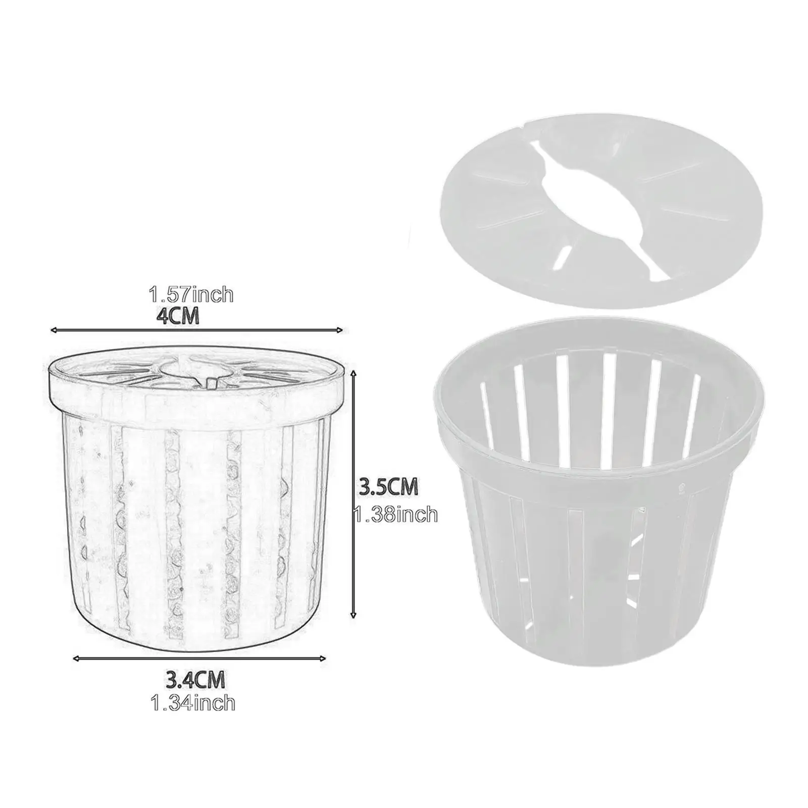 20x Net Pots Hydroponic Planting Basket Multi Purpose Porous Sturdy Gifts Indoor Garden Slotted Mesh Net Cups Hydroponic Cups