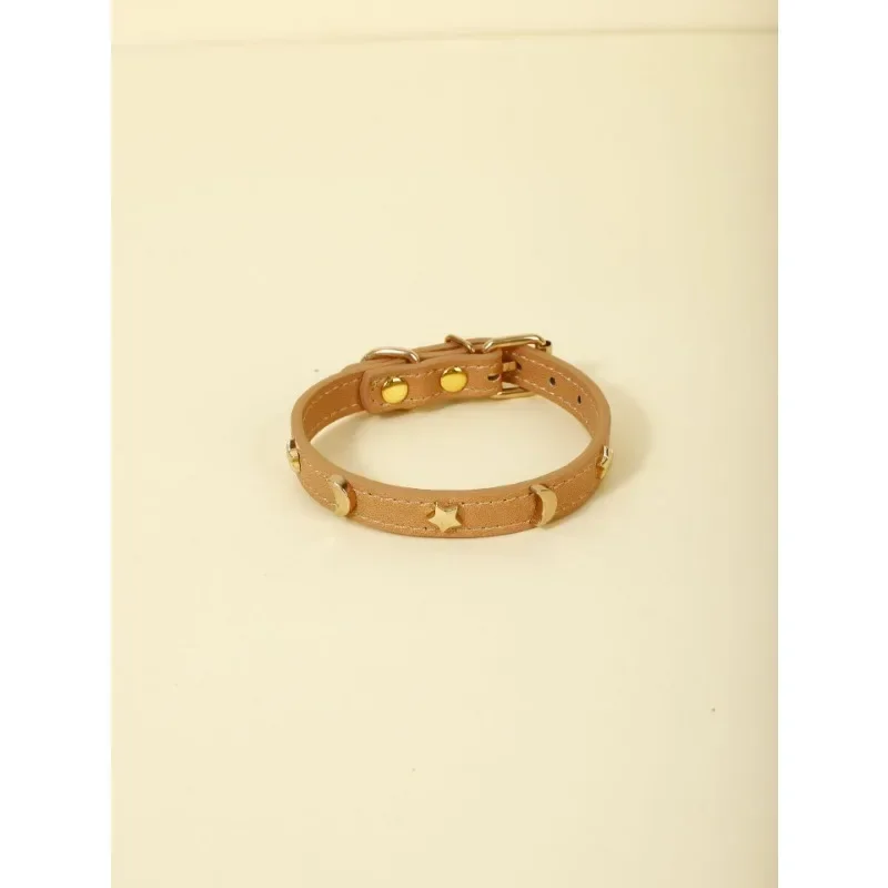 Collar para gatos y perros con cuero suave y remaches de estrellas - imagen 5