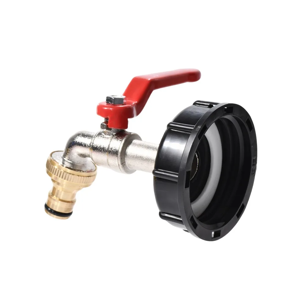 Adaptador de grifo de tanque IBC, conector de manguera de Metal de rosca S60x6 para tanque de agua de 1000L, grifo de conexión rápida, barril de lluvia para uso en jardín