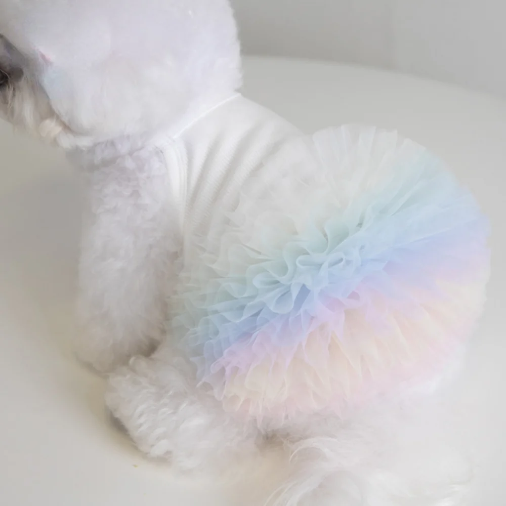 Pet Mesh Layered Skirt Dog Tutu Skirt Pet Cat Dog Teddy Skirt INS Dance Skirt Cat Dress Pet Clothing Dog Dresses for Small Dogs - imagen 3