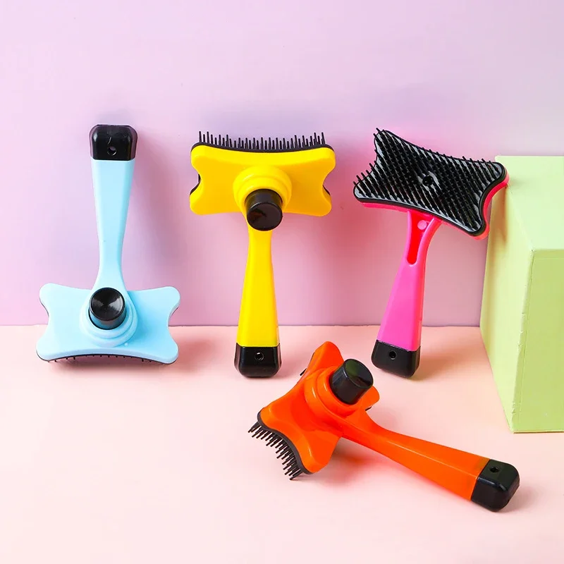 Cepillo para gatos, peine para mascotas, cepillo autolimpiante para quitar el pelo, cepillo de aseo, peine para desmatting de mascotas, peine de belleza para perros