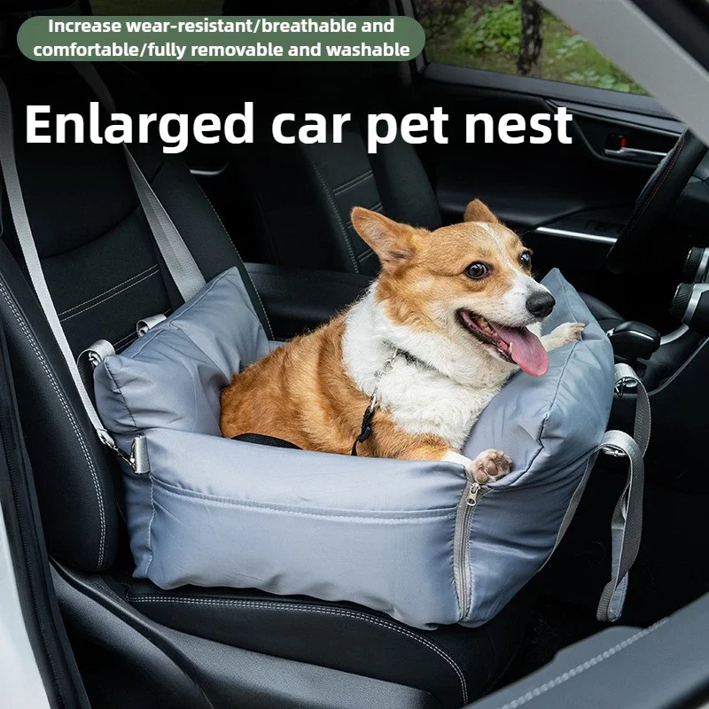 Perrera de coche Asiento de seguridad para mascotas Universal en todas las estaciones Almohadilla de perrera extraíble y lavable para perros pequeños y medianos Nidos para mascotas al aire libre