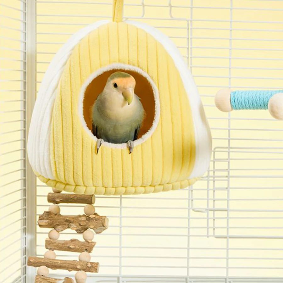 Hamaca colgante loros con forro de felpa – nido invernal pájaros - imagen 3