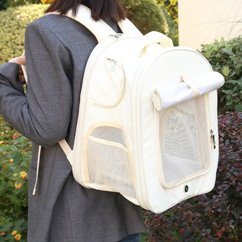 Bolsa portátil para gatos, mochila para salir, gran capacidad, transpirable, antiestrés, bolsa para perros, expansión Bilateral, mochila para salir de mascotas - imagen 2