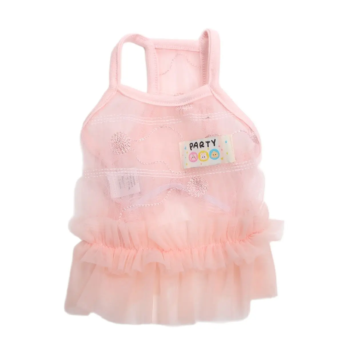 Vestido de princesa para perro y gato, gasa y encaje plisado, diseño de correa de tul, ropa de primavera y verano para mascotas - imagen 2