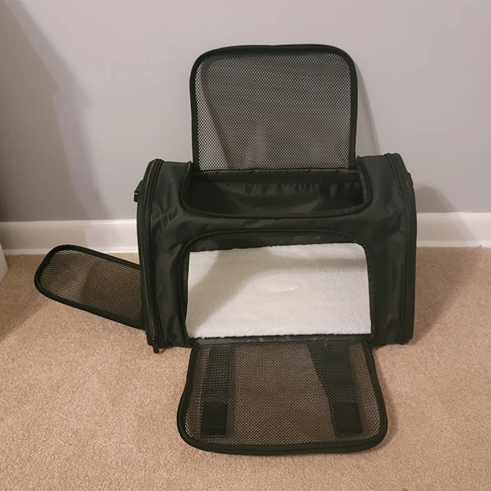 Transportín plegable portátil para perros y gatos, diseño de malla ventilada para viajes y aventuras al aire libre - imagen 5