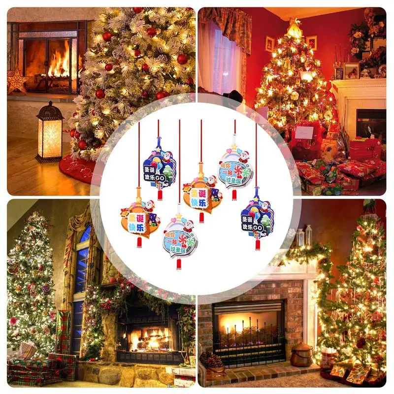 Adornos navideños de madera de personajes chinos, decoración de árbol de Navidad, exquisita artesanía de madera, árbol de Navidad de madera resistente - imagen 3