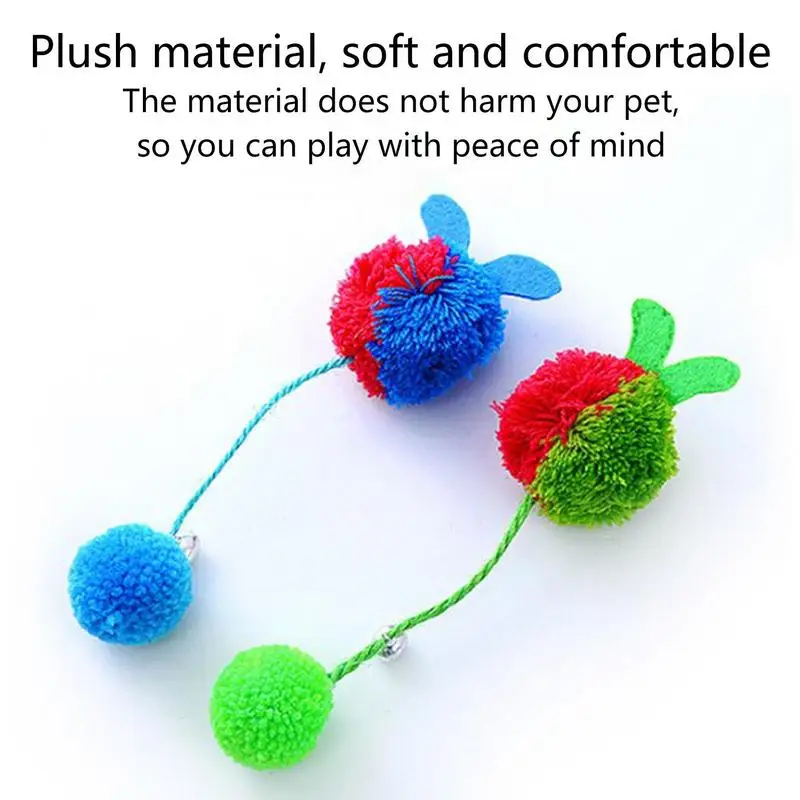 Bolas de peluche esponjosas para gatos, juguete de felpa suave para gatitos, juego interactivo, bola silenciosa para interiores - imagen 2