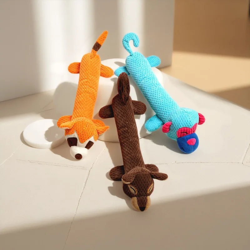 Juguete divertido para perros, juguete de peluche con sonido resistente a mordeduras, León, Lobo, elefante, mascota de dibujos animados, juguete para perros chillón para perros pequeños y medianos - imagen 3