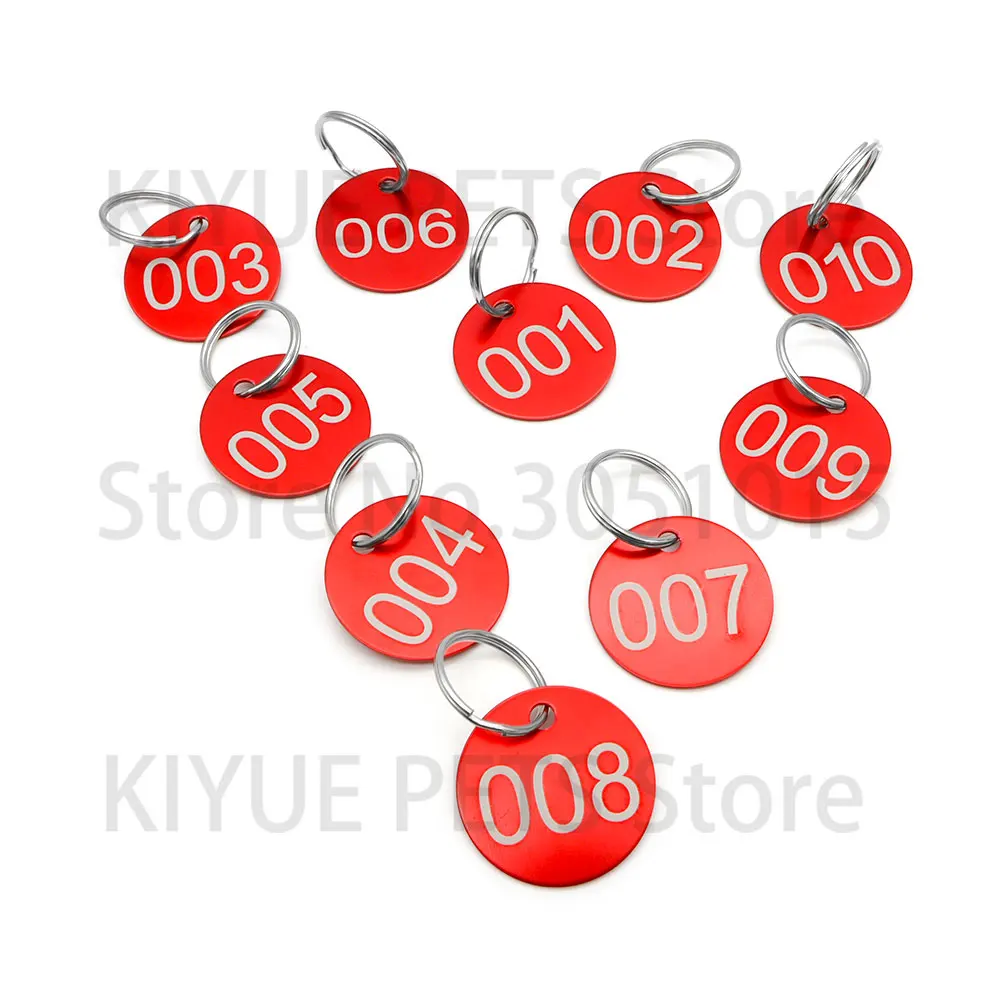 Etiquetas de nombres de aluminio redondas personalizadas grabadas con láser 0-200 etiquetas de identificación de llavero accesorios de decoración - imagen 4