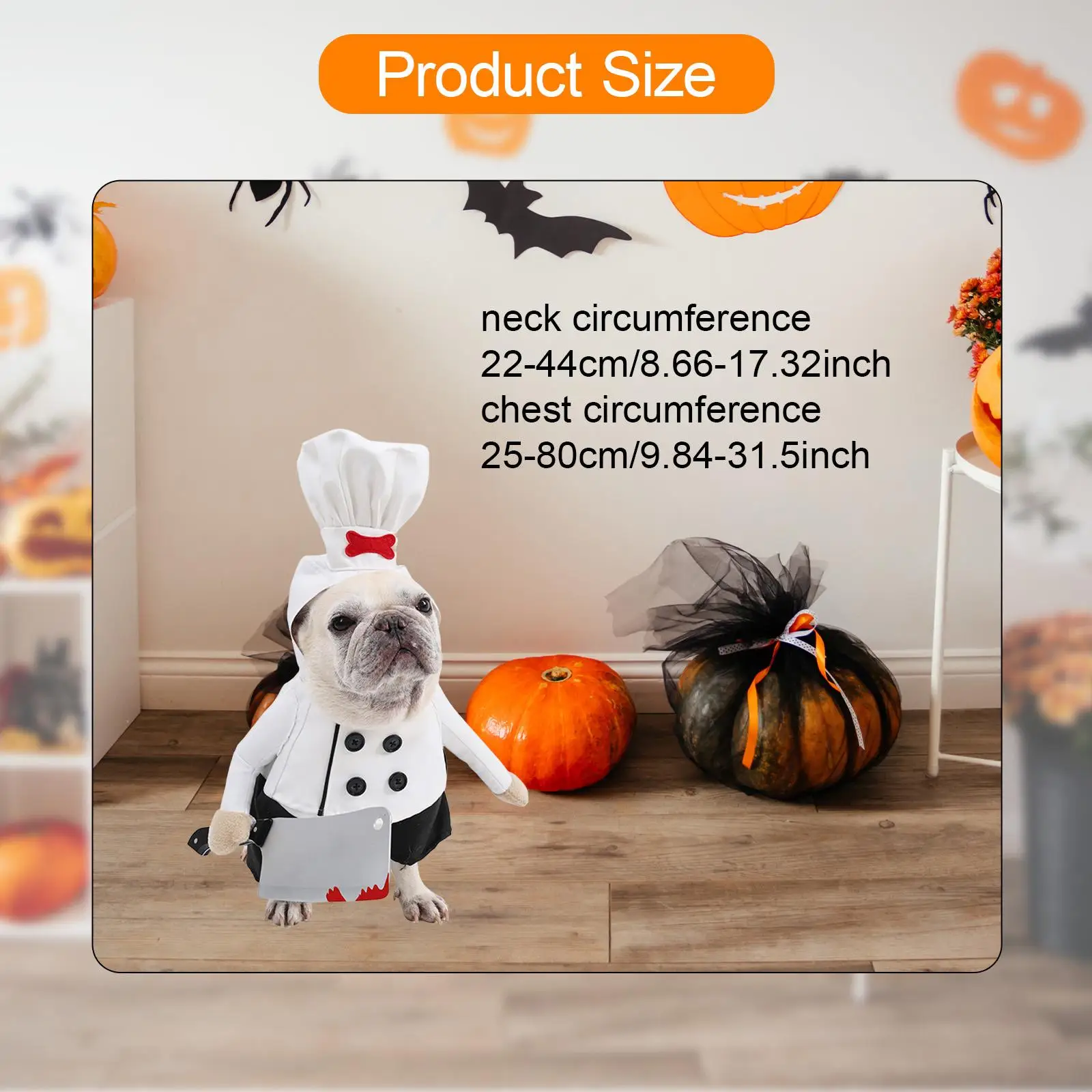 Conjunto de disfraz de sombrero de chef para mascotas, ropa de Halloween para mascotas, ropa para festivales y vacaciones