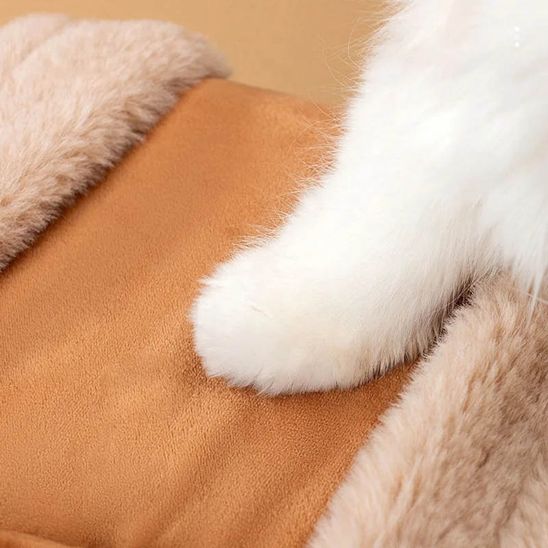 Bolsa de transporte para gatos cálida de invierno, mochila suave de felpa para mascotas, gatos, perros pequeños, bolsa de transporte para gatitos de Navidad, accesorios para gatos - imagen 5