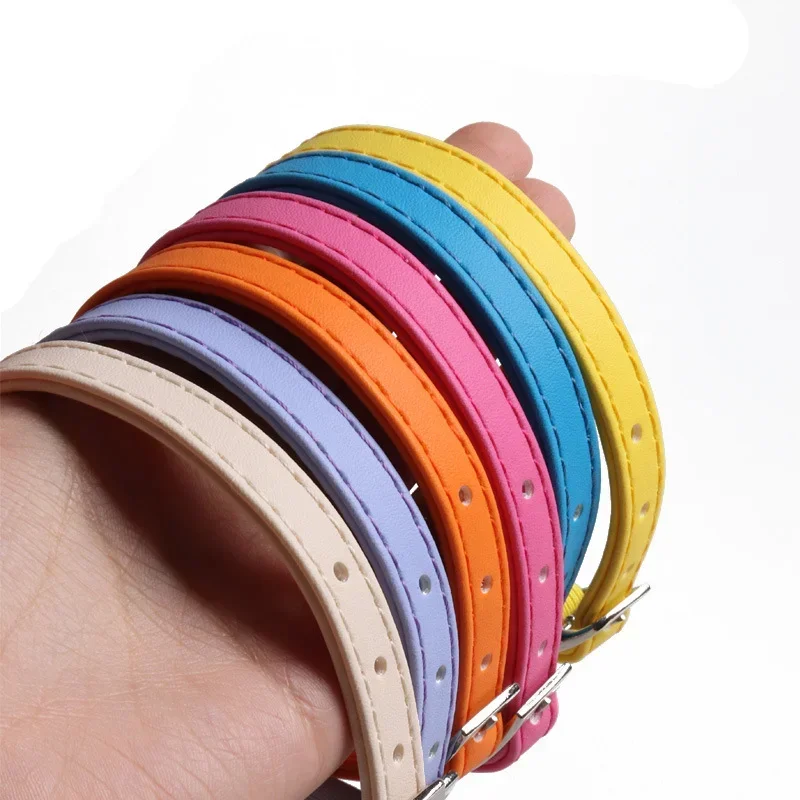 Lindo Collar para Gato, Collar para Gato con correas elásticas, Collar pequeño ajustable de Color PU con campanas para cachorros y gatos - imagen 5