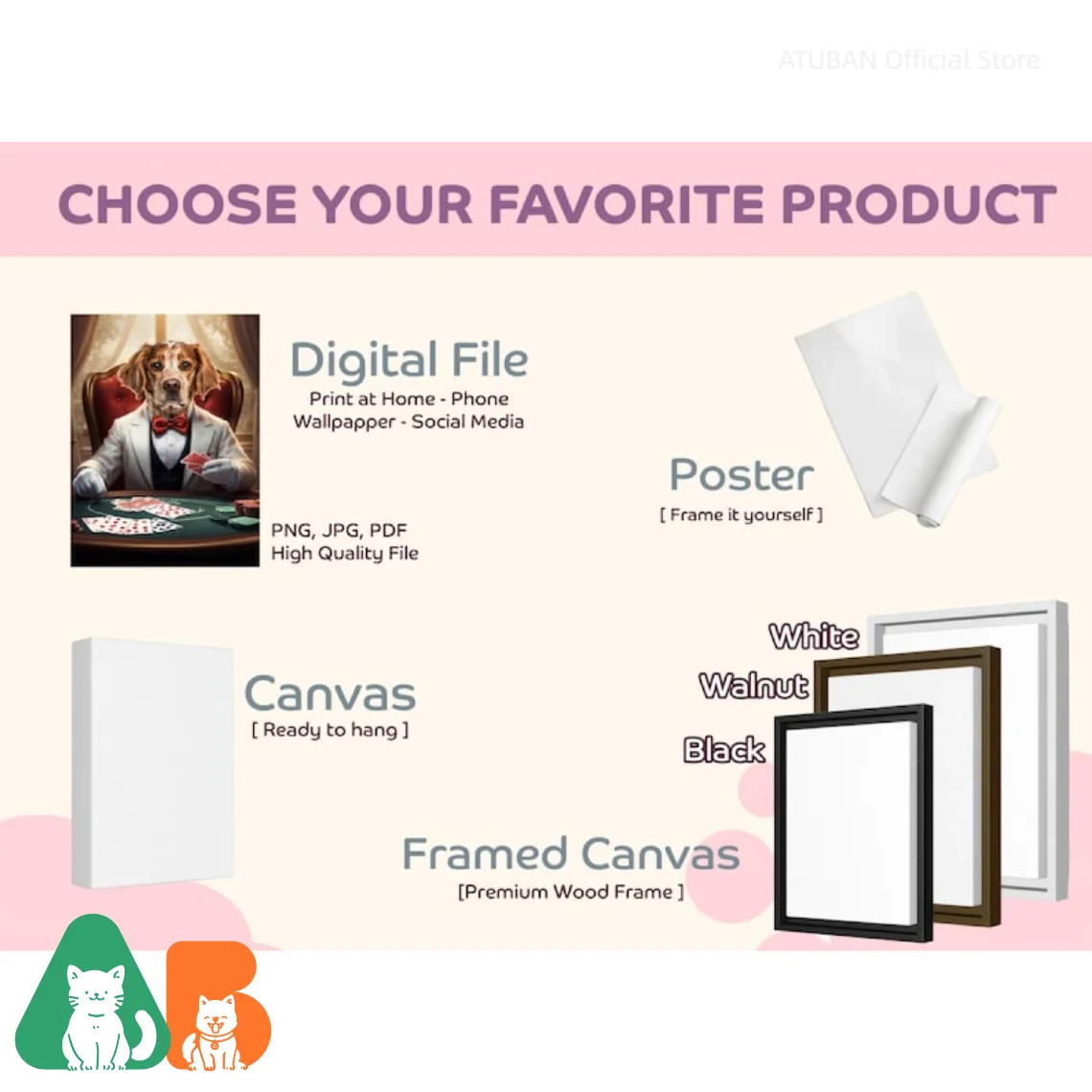 ATUBAN Retrato de mascota real personalizado, Retrato de mascota, Retrato de perro real, Regalo de retrato de mascota, Retrato de mascota renacentista, Regalo del Día de San Valentín