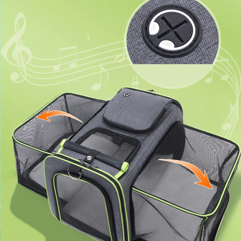 Bolsa para gatos plegable de gran capacidad para exteriores, bolso portátil para mascotas, bolsa cruzada Diagonal transpirable para gatos y perros - imagen 2