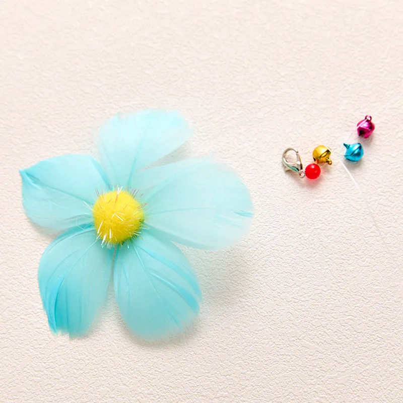 3 uds pluma simulada flor gato juguete reemplazo cabeza gatito gato Teaser juguete para mascotas - imagen 3