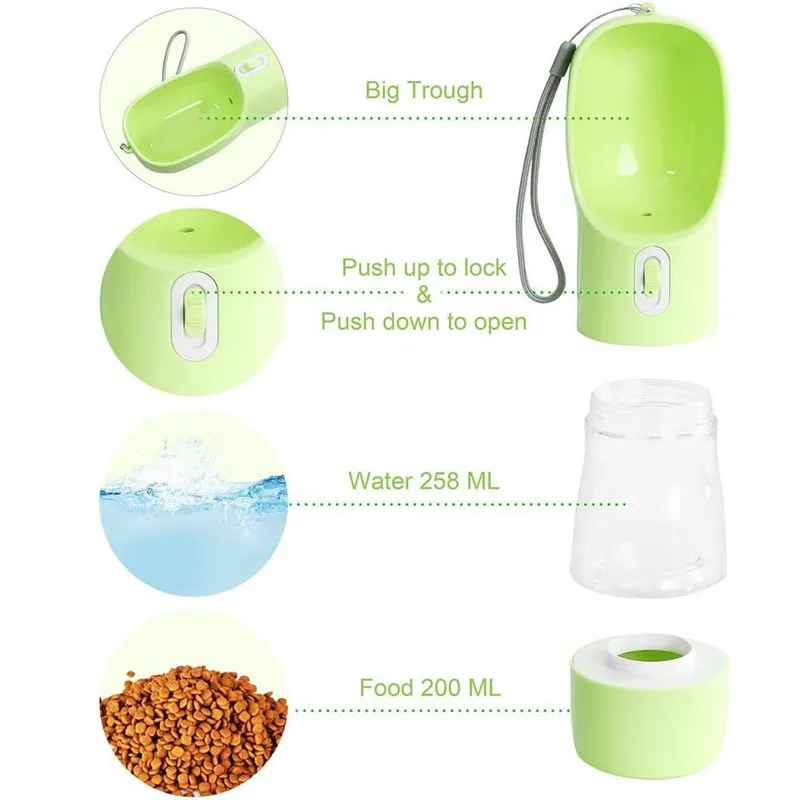 Botella de agua portátil para perros para caminar, taza de hidratación para mascotas de plástico duradero a prueba de derrames con mango ergonómico, Material fácil de limpiar - imagen 3