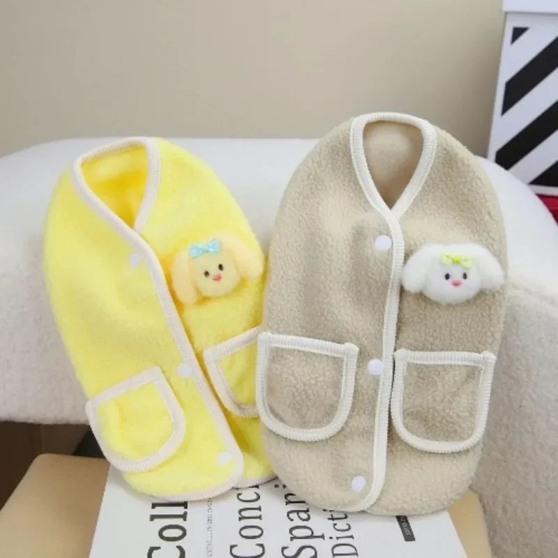 Ropa para perros, abrigo de felpa, chaleco de invierno para perros, ropa para mascotas, abrigo de piel de conejito de dibujos animados, chaquetas para cachorros para perros pequeños - imagen 4