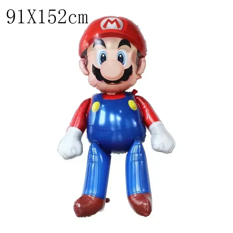 Super Mario Bros globo gigante Anime 3D Baby Shower decoración de fiesta de cumpleaños figura de dibujos animados globos de aluminio juguetes para niños regalos - imagen 3