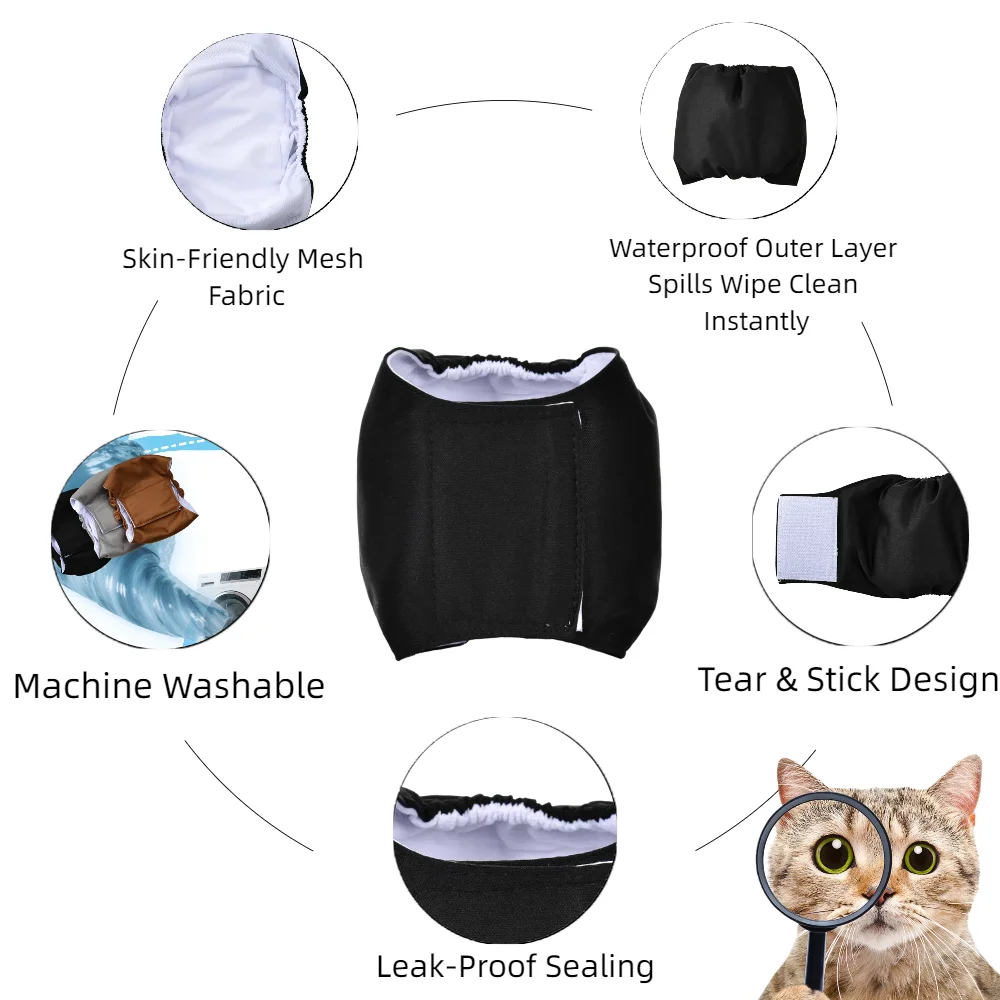 Pañal lavable para perros pequeños y medianos, bragas sanitarias reutilizables para mascotas XS, pantalón de orina a prueba de fugas, suministros para cachorros y Chihuahua - imagen 4