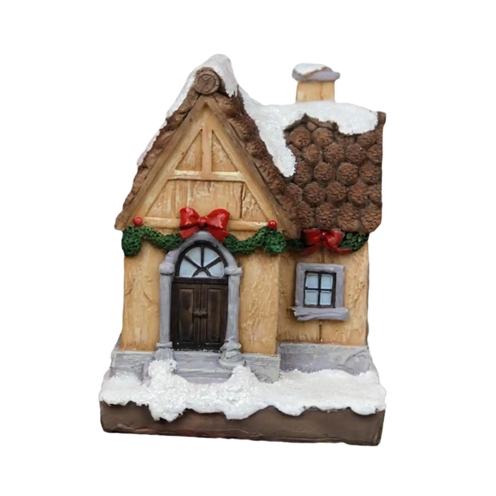 Christmas Village House Nordic Miniature Xmas Landscaping Holiday Gift Vintage Decoration Building Figurine Snow House Sculpture Christmas Village House Nordic Miniature Xmas Landscaping Holiday Gift Vintage Decoration Building Figurine Snow House Sculpture