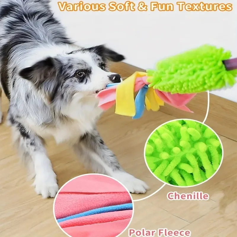 Juguete extractor de cachorros para perros, juguetes chirriantes, juguetes de peluche para perros, juguetes de peluche suave con nudos de cuerdas para perros para diversión y limpieza de dientes - imagen 5