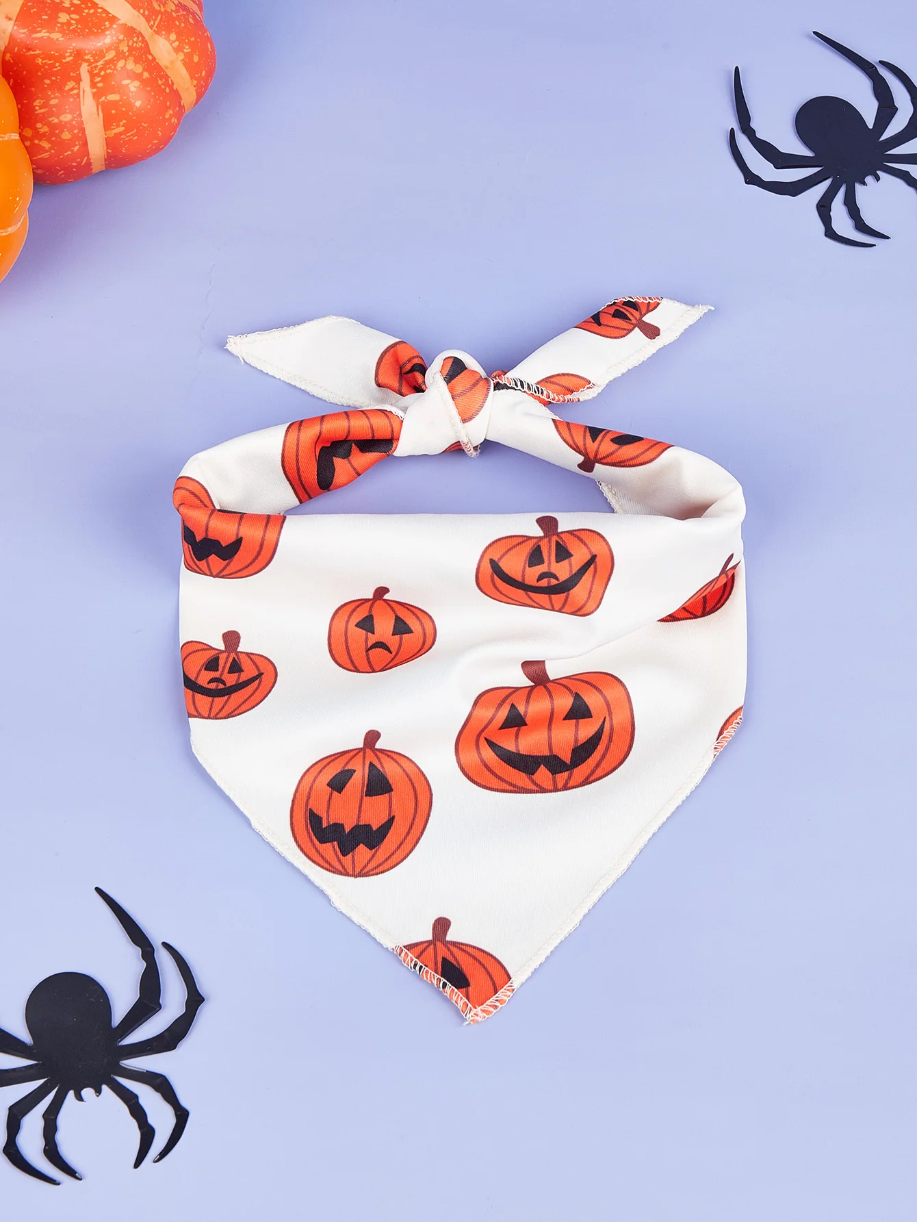 Bandana de Halloween para perro, Baberos de calabaza y telaraña, bufanda triangular para mascotas, varios tamaños, ajuste suave y ajustable
