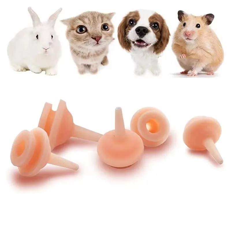 Tetina Universal para alimentación de mascotas, Mini chupete de alimentación de silicona para gatos, para recién nacidos, gatitos, cachorros, conejos, alimentación de aves, jeringa Oral - imagen 2