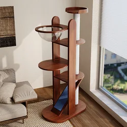 Torre para gatos grande con hamaca, rascador y cama