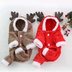 Monos cálidos de lana para perros y gatos - moda navideña y pijamas