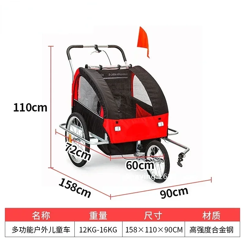 Remolque trasero para bicicleta desmontable perros y senderismo - imagen 5