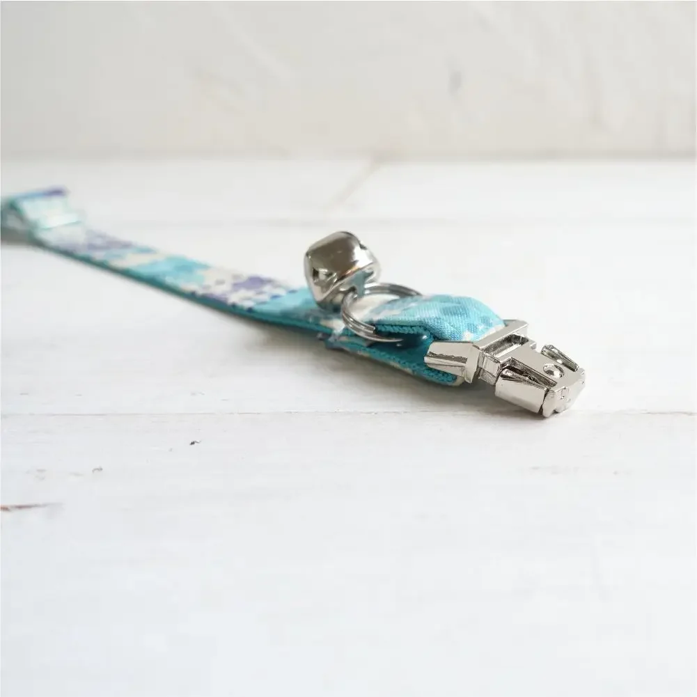 Collar de gato personalizado con grabado gratuito, correa para mascotas a juego, hebilla de Metal de contactos personalizados, Collar pequeño azul para mascotas - imagen 3