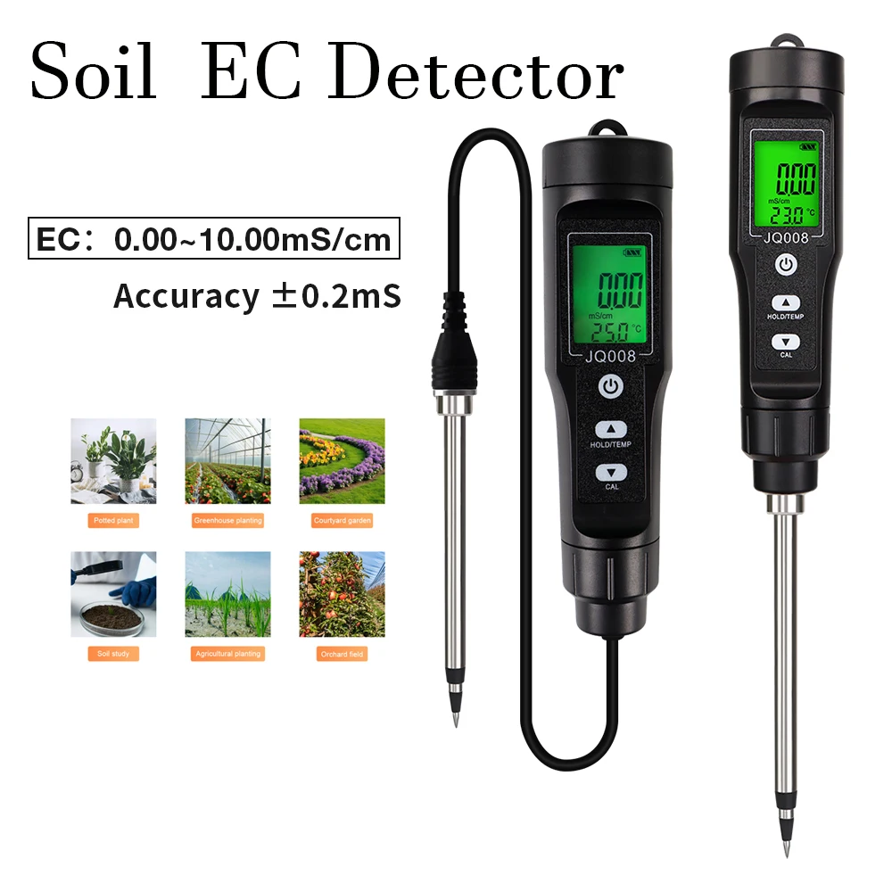 Medidor EC 2 en 1 temperatura suelo portátil pantalla LCD para jardín - imagen 5